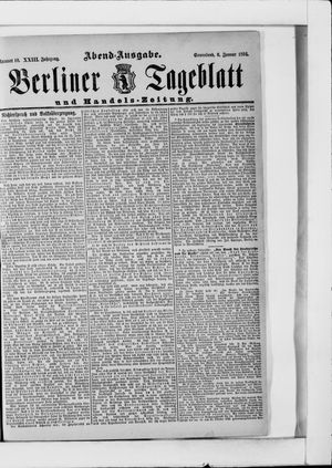 Berliner Tageblatt und Handels-Zeitung vom 06.01.1894