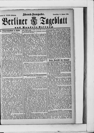 Berliner Tageblatt und Handels-Zeitung on Jan 11, 1894