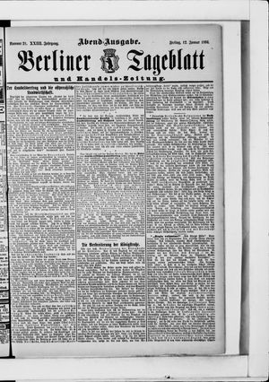 Berliner Tageblatt und Handels-Zeitung vom 12.01.1894
