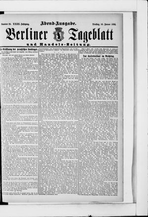 Berliner Tageblatt und Handels-Zeitung vom 16.01.1894