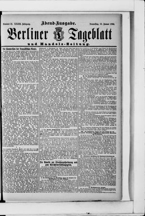 Berliner Tageblatt und Handels-Zeitung vom 18.01.1894