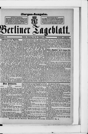 Berliner Tageblatt und Handels-Zeitung on Jan 21, 1894