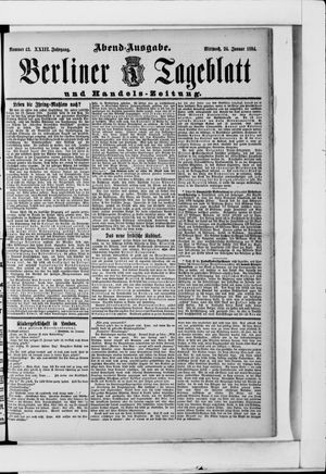 Berliner Tageblatt und Handels-Zeitung vom 24.01.1894