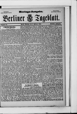 Berliner Tageblatt und Handels-Zeitung vom 05.02.1894