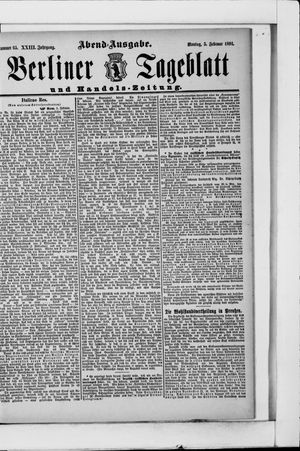 Berliner Tageblatt und Handels-Zeitung on Feb 5, 1894