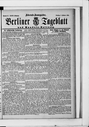 Berliner Tageblatt und Handels-Zeitung vom 06.02.1894