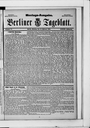Berliner Tageblatt und Handels-Zeitung on Feb 12, 1894