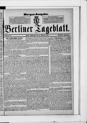 Berliner Tageblatt und Handels-Zeitung on Feb 14, 1894