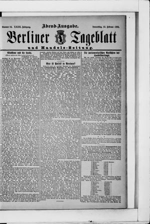 Berliner Tageblatt und Handels-Zeitung vom 15.02.1894