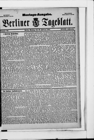 Berliner Tageblatt und Handels-Zeitung vom 26.02.1894