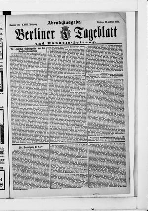 Berliner Tageblatt und Handels-Zeitung vom 27.02.1894
