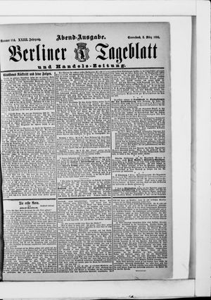 Berliner Tageblatt und Handels-Zeitung on Mar 3, 1894
