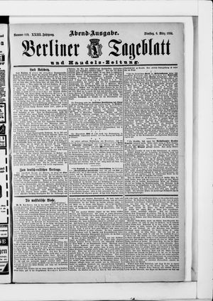 Berliner Tageblatt und Handels-Zeitung vom 06.03.1894