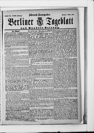 Berliner Tageblatt und Handels-Zeitung vom 09.03.1894