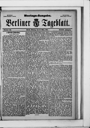 Berliner Tageblatt und Handels-Zeitung vom 19.03.1894