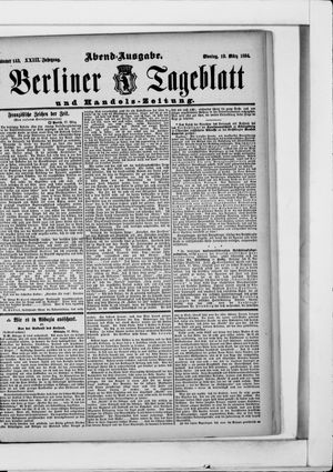 Berliner Tageblatt und Handels-Zeitung vom 19.03.1894