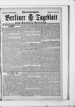 Berliner Tageblatt und Handels-Zeitung on Mar 21, 1894