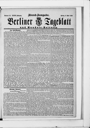 Berliner Tageblatt und Handels-Zeitung vom 06.04.1894