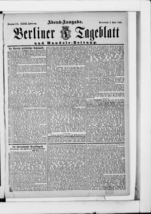 Berliner Tageblatt und Handels-Zeitung on Apr 7, 1894