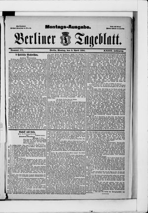 Berliner Tageblatt und Handels-Zeitung on Apr 9, 1894