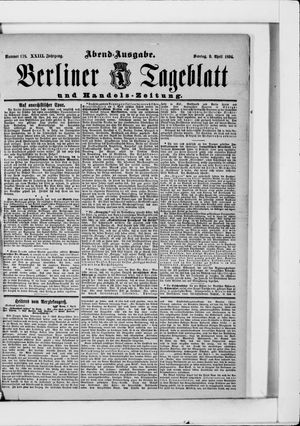 Berliner Tageblatt und Handels-Zeitung on Apr 9, 1894