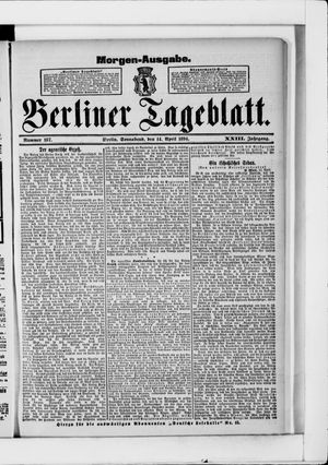 Berliner Tageblatt und Handels-Zeitung vom 14.04.1894