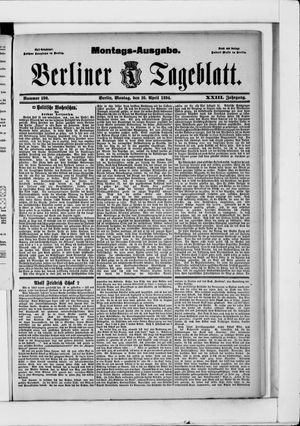 Berliner Tageblatt und Handels-Zeitung vom 16.04.1894