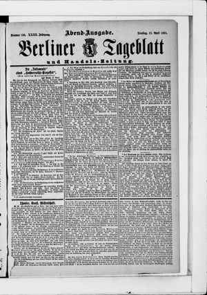 Berliner Tageblatt und Handels-Zeitung vom 17.04.1894