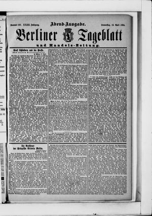 Berliner Tageblatt und Handels-Zeitung vom 19.04.1894