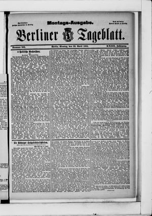 Berliner Tageblatt und Handels-Zeitung vom 23.04.1894