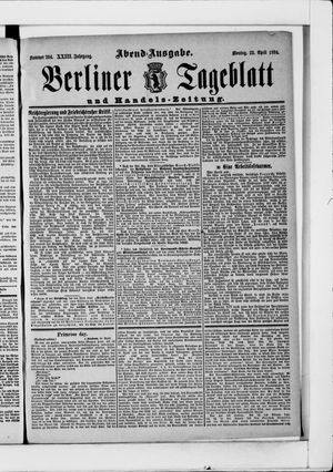 Berliner Tageblatt und Handels-Zeitung vom 23.04.1894