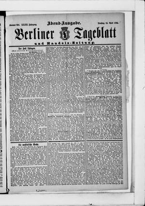 Berliner Tageblatt und Handels-Zeitung vom 24.04.1894