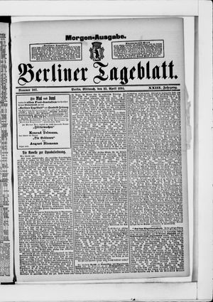 Berliner Tageblatt und Handels-Zeitung on Apr 25, 1894