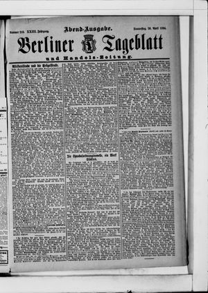 Berliner Tageblatt und Handels-Zeitung vom 26.04.1894