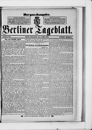 Berliner Tageblatt und Handels-Zeitung on May 5, 1894