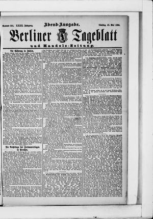 Berliner Tageblatt und Handels-Zeitung on May 15, 1894