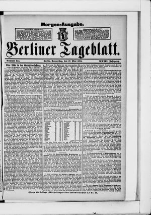Berliner Tageblatt und Handels-Zeitung on May 17, 1894