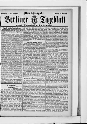Berliner Tageblatt und Handels-Zeitung vom 23.05.1894