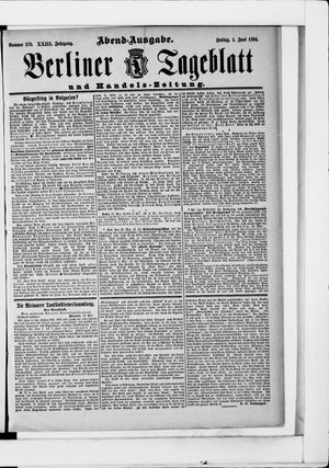 Berliner Tageblatt und Handels-Zeitung vom 01.06.1894