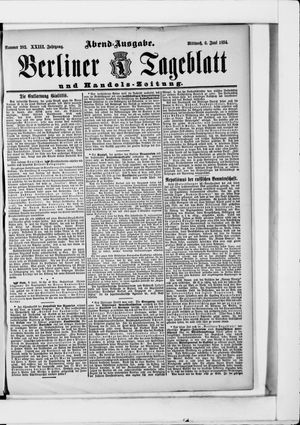 Berliner Tageblatt und Handels-Zeitung vom 06.06.1894