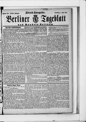 Berliner Tageblatt und Handels-Zeitung vom 07.06.1894