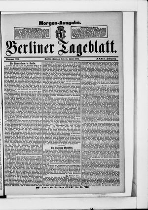 Berliner Tageblatt und Handels-Zeitung vom 15.06.1894