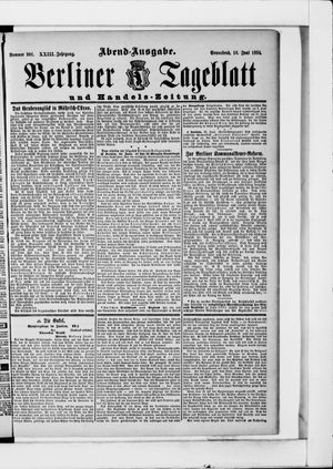 Berliner Tageblatt und Handels-Zeitung vom 16.06.1894