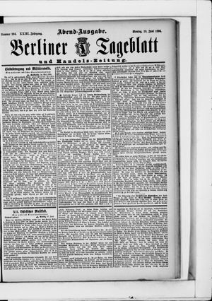Berliner Tageblatt und Handels-Zeitung vom 18.06.1894