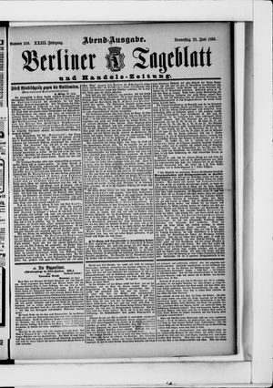 Berliner Tageblatt und Handels-Zeitung vom 21.06.1894