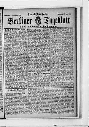Berliner Tageblatt und Handels-Zeitung vom 23.06.1894