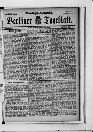 Berliner Tageblatt und Handels-Zeitung vom 25.06.1894
