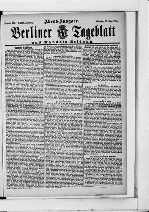 Berliner Tageblatt und Handels-Zeitung vom 27.06.1894