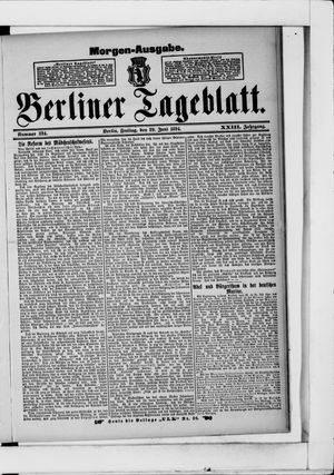 Berliner Tageblatt und Handels-Zeitung vom 29.06.1894