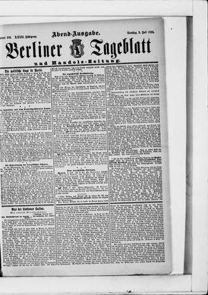 Berliner Tageblatt und Handels-Zeitung on Jul 3, 1894